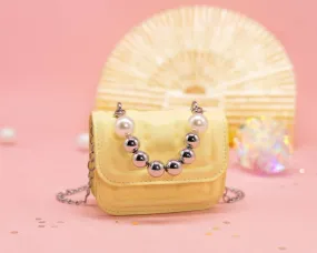 Yellow  Mini Pearl Crossbody